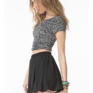 BRANDY MELVILLE // Sheer Black Mink Skater Skirt